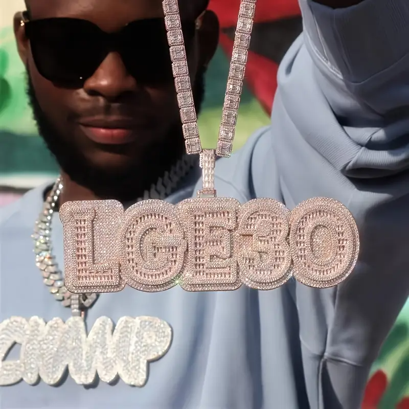 Custom Iced-Out Pendant – Personalized Hip-Hop Name Necklace with LuxGlow™ Stones