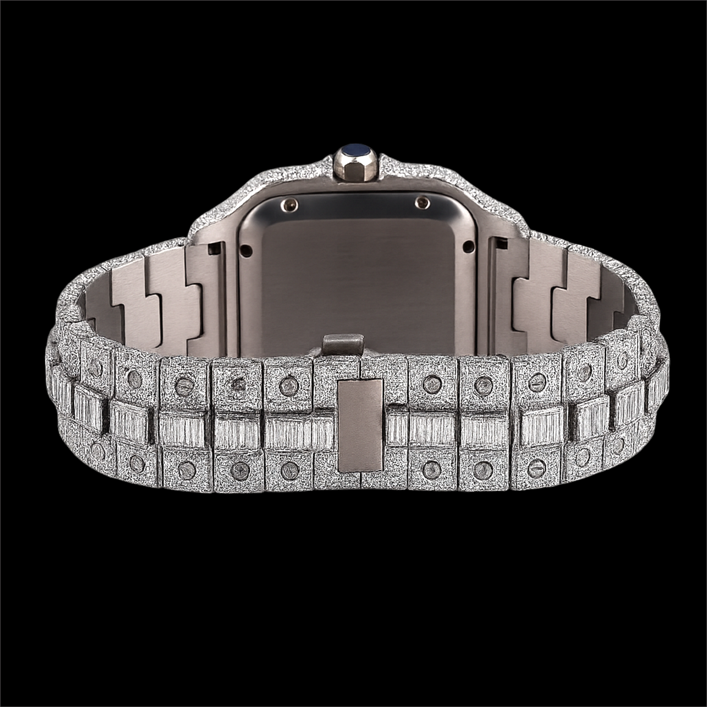 Iced-Out Watch – 35mm Square Wrist Watch for Men + FREE GIFT