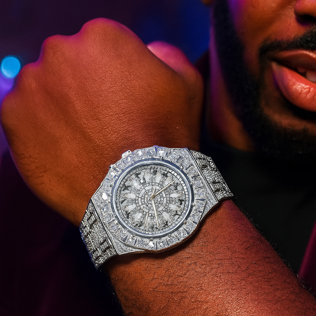 Iced Out Watch β 35mm Hip-Hop Shiny Wrist Watch + FREE GIFT