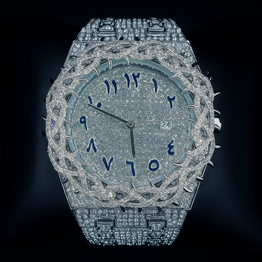 Iced-Out Watch – 35mm Round Wrist Watch for Men