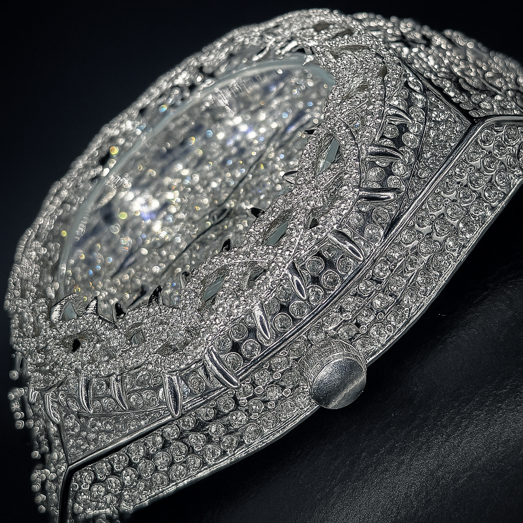 Iced-Out Watch – 35mm Round Wrist Watch for Men