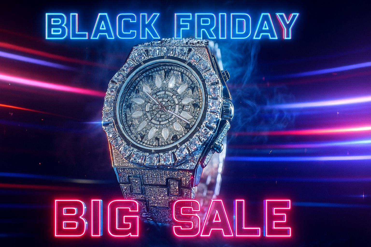 Iced Out Watch β 35mm Hip-Hop Shiny Wrist Watch banner