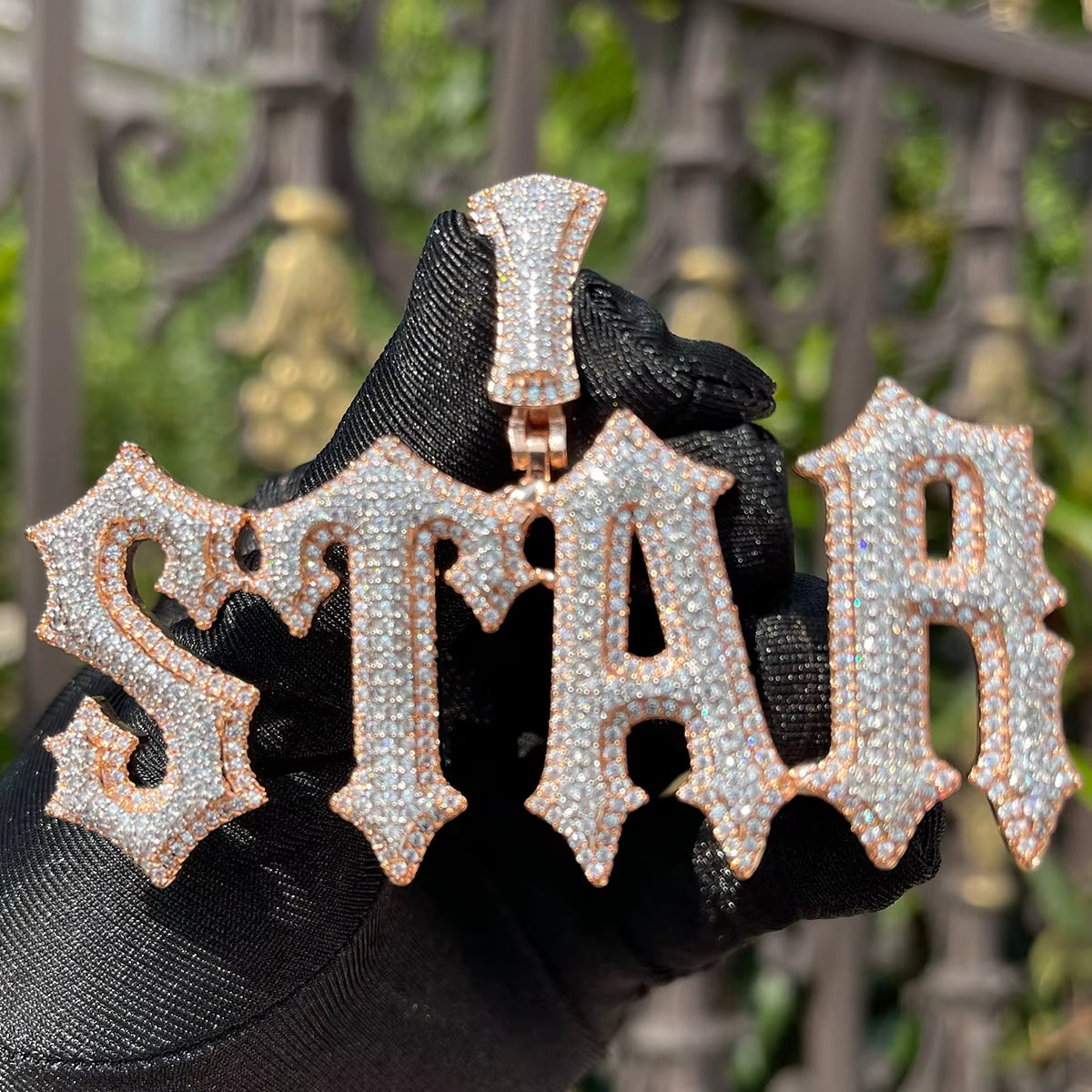 Custom Name Pendant – Iced-Out Necklace with LuxGlow™ Stones