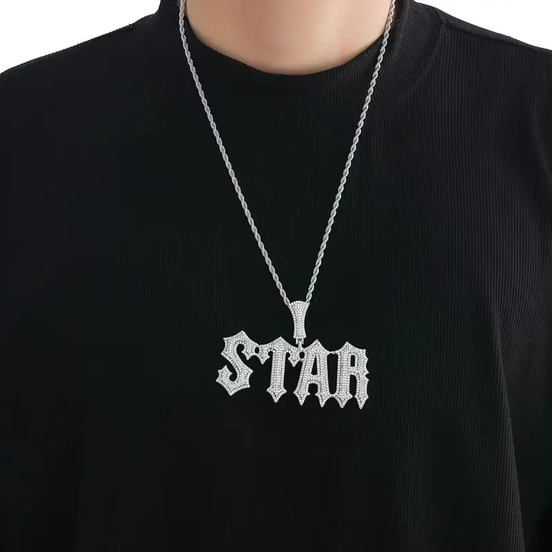 Custom Name Pendant – Iced-Out Necklace with LuxGlow™ Stones