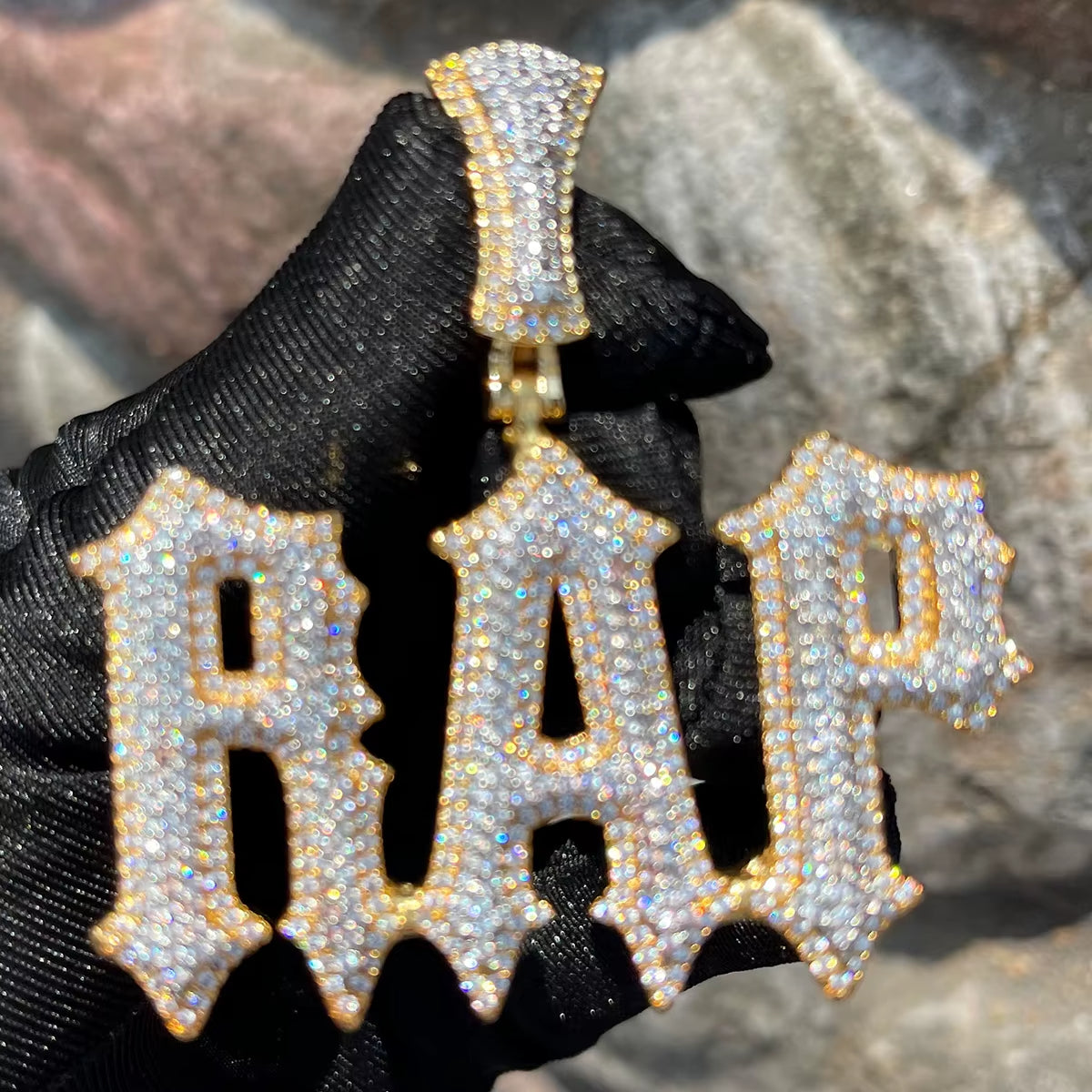 Custom Name Pendant – Iced-Out Necklace with LuxGlow™ Stones