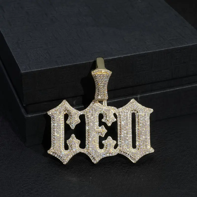 Custom Name Pendant – Iced-Out Necklace with LuxGlow™ Stones