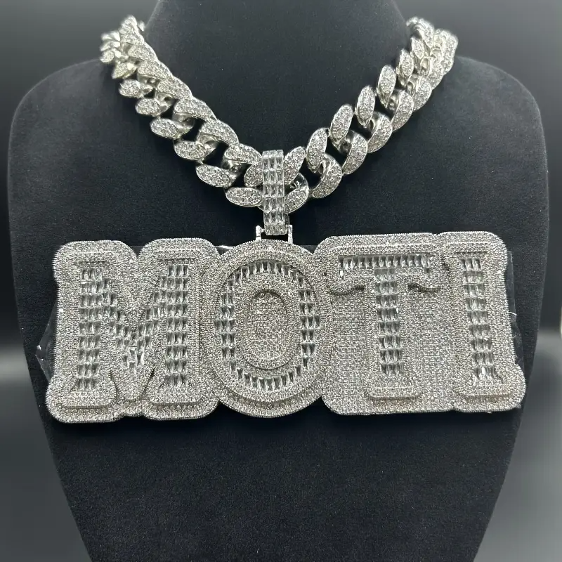 Custom Iced-Out Pendant – Personalized Hip-Hop Name Necklace with LuxGlow™ Stones