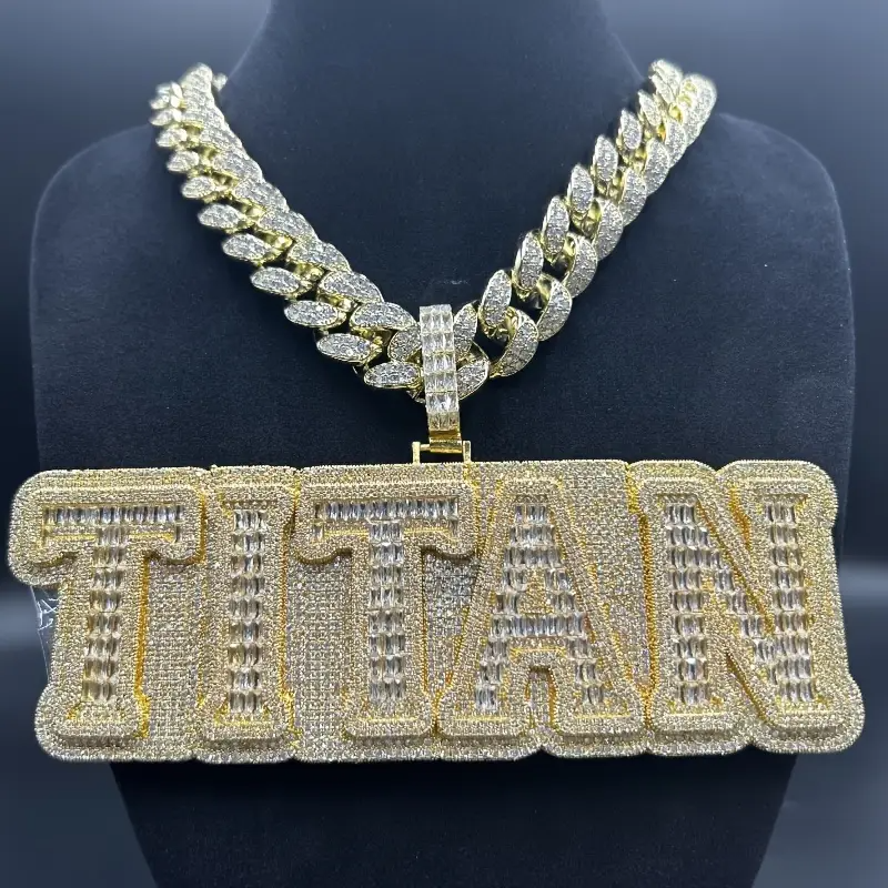 Custom Iced-Out Pendant – Personalized Hip-Hop Name Necklace with LuxGlow™ Stones