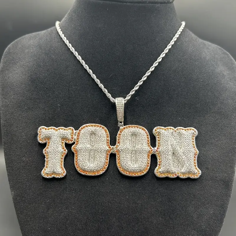 Custom Drip Letter Pendant – Personalized Hip-Hop Necklace with LuxGlow™ Stones