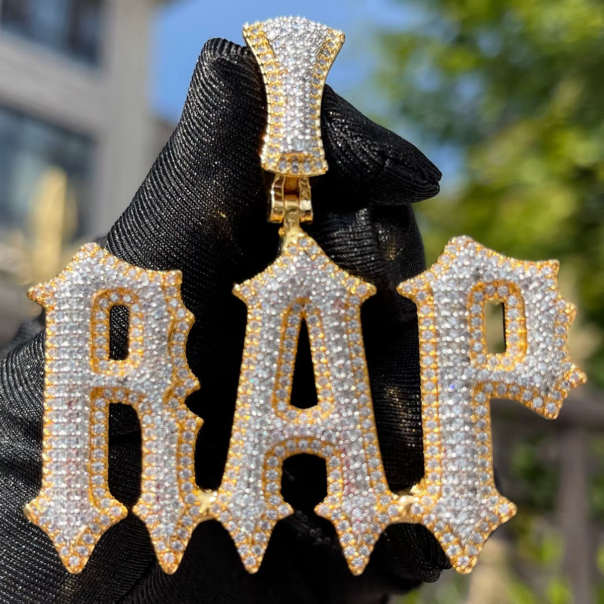 Custom Name Pendant – Iced-Out Necklace with LuxGlow™ Stones