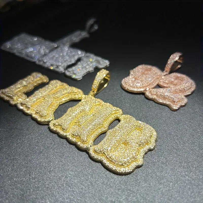 Custom Letter Pendant – Personalized Hip-Hop Necklace with LuxGlow™ Stones