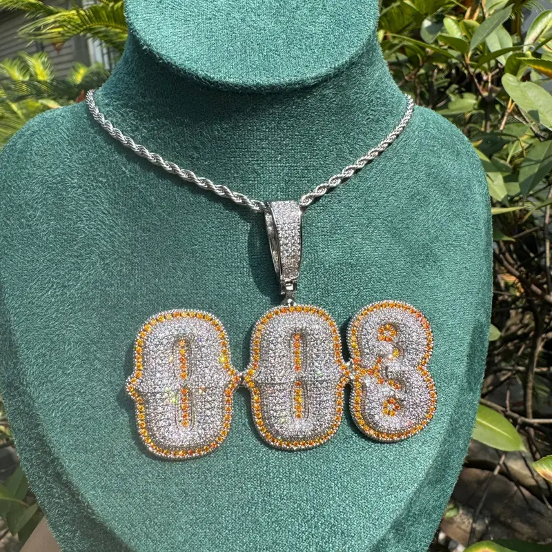 Custom Drip Letter Pendant – Personalized Hip-Hop Necklace with LuxGlow™ Stones