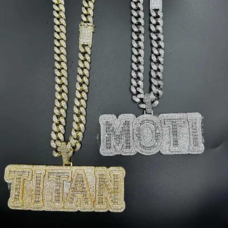 Custom Iced-Out Pendant – Personalized Hip-Hop Name Necklace with LuxGlow™ Stones