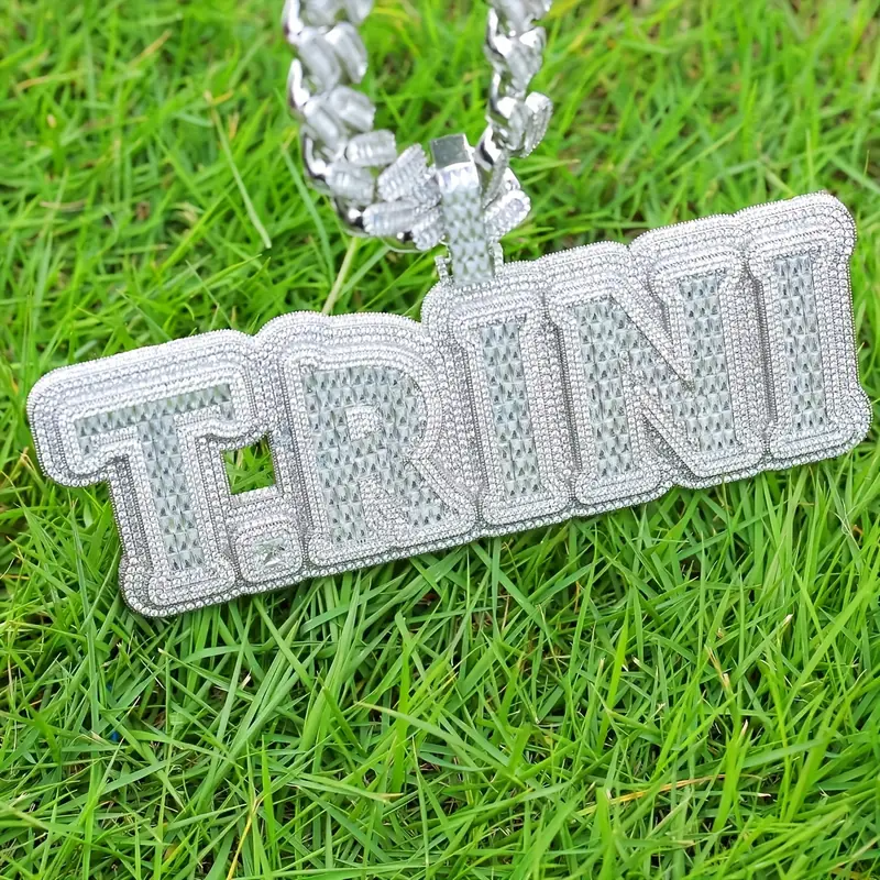 Custom Iced-Out Pendant – Personalized Hip-Hop Name Necklace with LuxGlow™ Stones