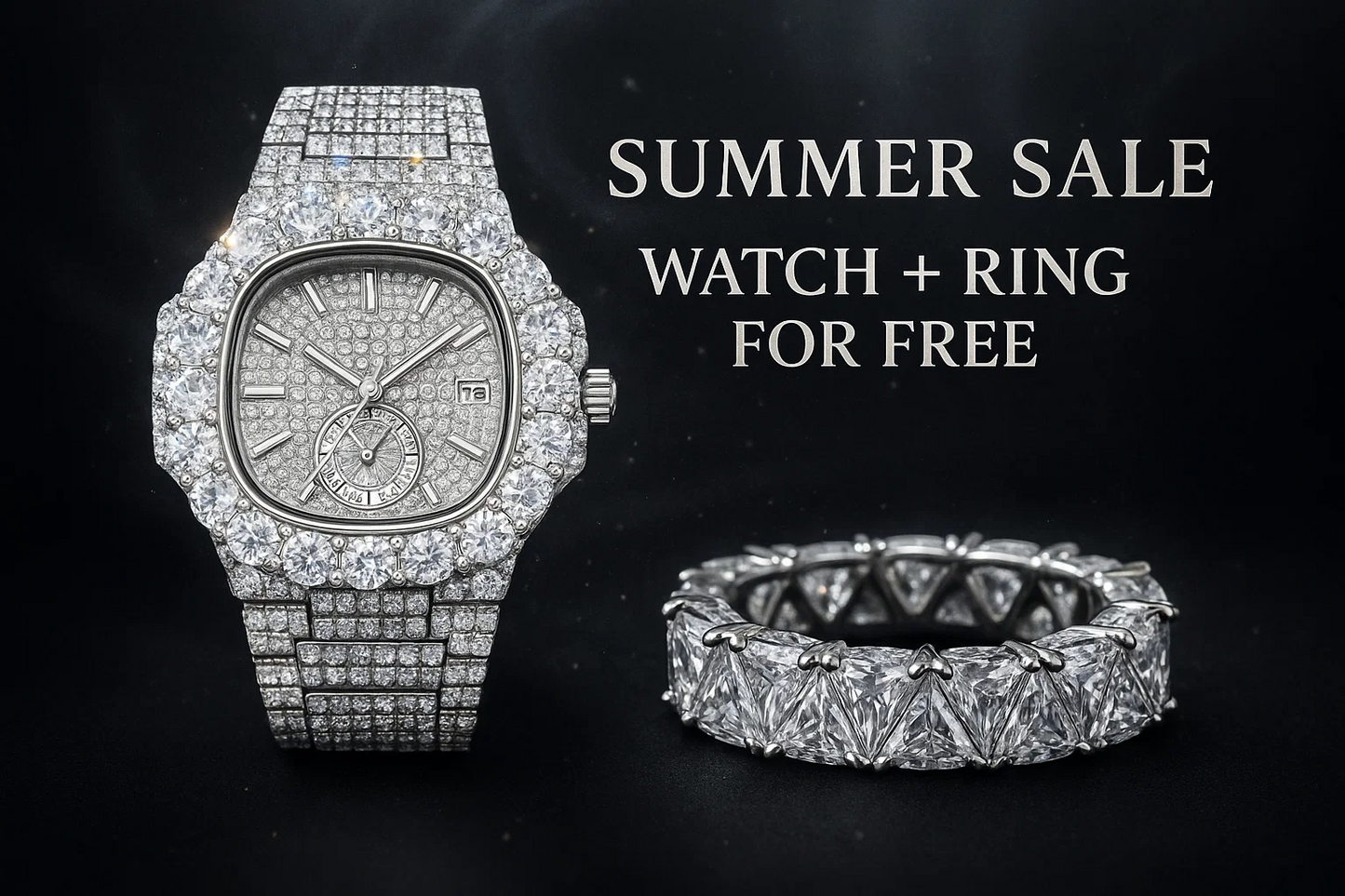 Iced-Out Watch – Wrist Watch for Men + FREE GIFT