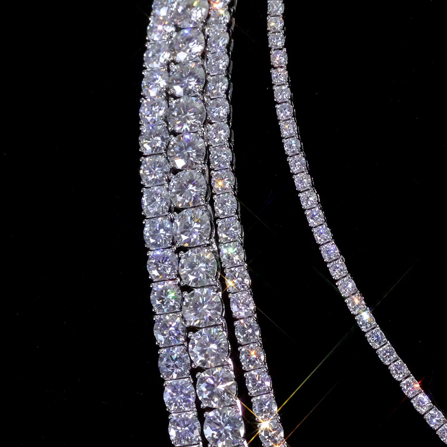GRA Certified Moissanite Tennis Necklace 2/3/4/5/6mm Solid 925 Sterling Silver Tennis Necklace