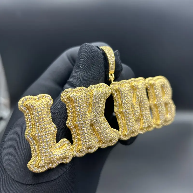 Custom Letter Pendant – Personalized Hip-Hop Necklace with LuxGlow™ Stones