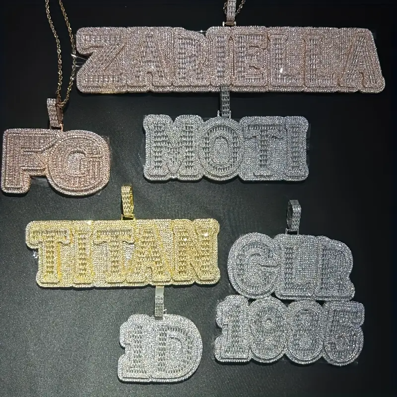 Custom Iced-Out Pendant – Personalized Hip-Hop Name Necklace with LuxGlow™ Stones