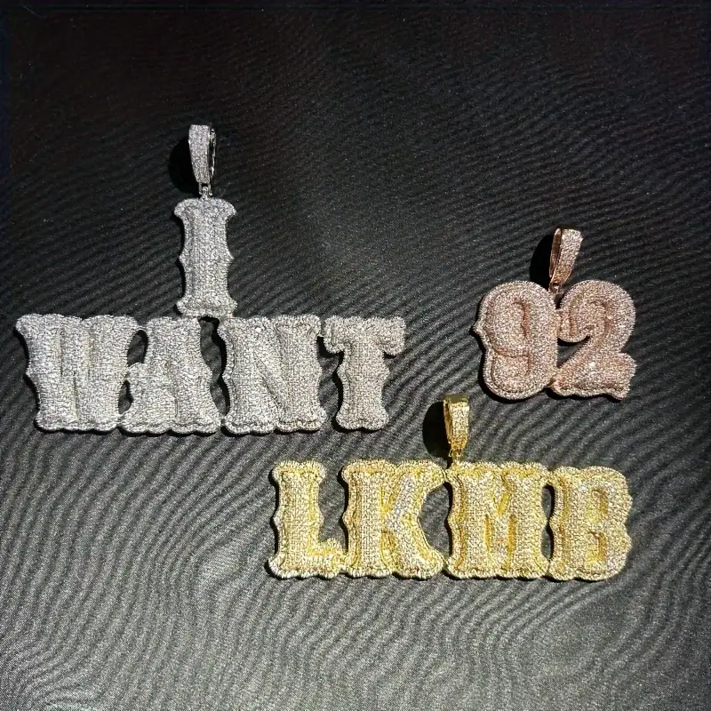 Custom Letter Pendant – Personalized Hip-Hop Necklace with LuxGlow™ Stones