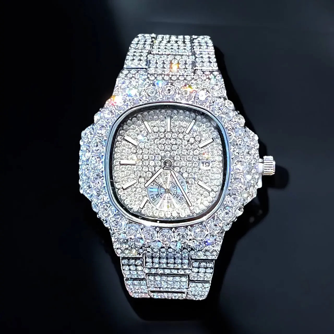 Iced-Out Watch – Wrist Watch for Men + FREE GIFT