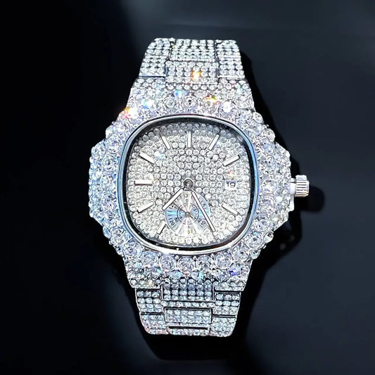 Iced-Out Watch – Wrist Watch for Men + FREE GIFT
