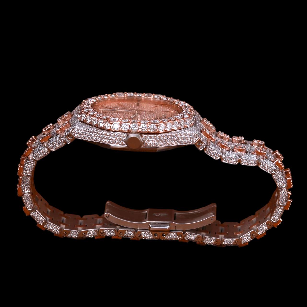 35mm Iced Round Face Watches โ VVS Moissanite