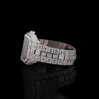 Iced-Out Watch – 35mm Square Wrist Watch for Men + FREE GIFT
