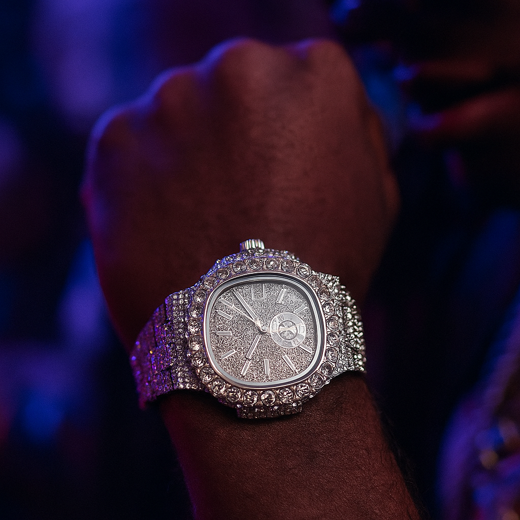 Iced-Out Watch – Wrist Watch for Men + FREE GIFT