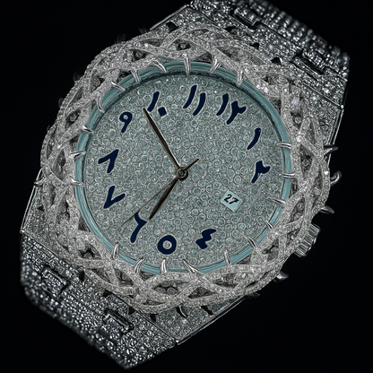 Iced-Out Watch – 35mm Round Wrist Watch for Men