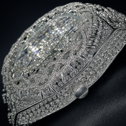 Iced-Out Watch – 35mm Round Wrist Watch for Men