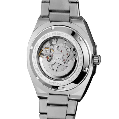 Men’s Gold Skeleton Automatic Watch – Carved Stainless Steel, Mechanical Movement