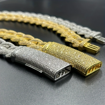 20MM Miami Cuban Chain with Long Buckle – Hip-Hop Necklace in Gold or Silver, 18–24in