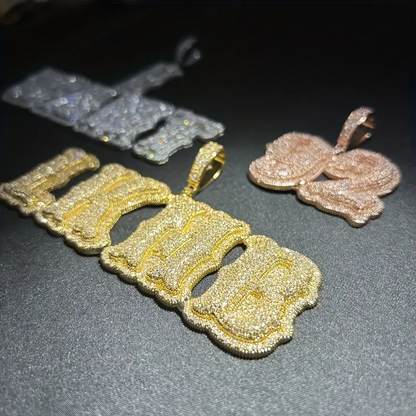 Custom Letter Pendant – Personalized Hip-Hop Necklace with LuxGlow™ Stones