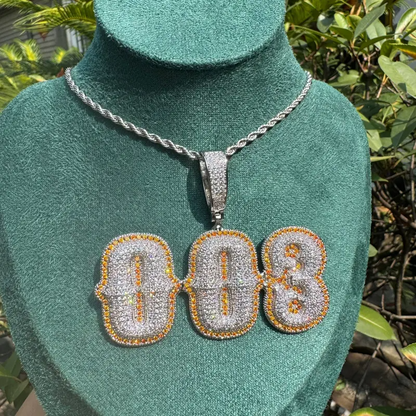 Custom Drip Letter Pendant – Personalized Hip-Hop Necklace with LuxGlow™ Stones
