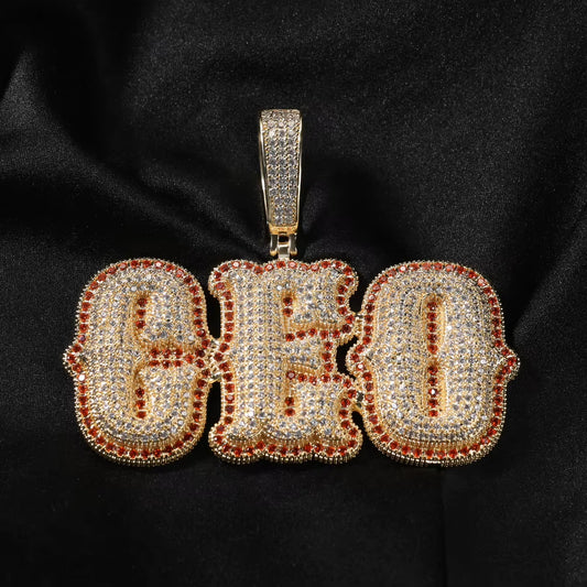 Custom Drip Letter Pendant – Personalized Hip-Hop Necklace with LuxGlow™ Stones