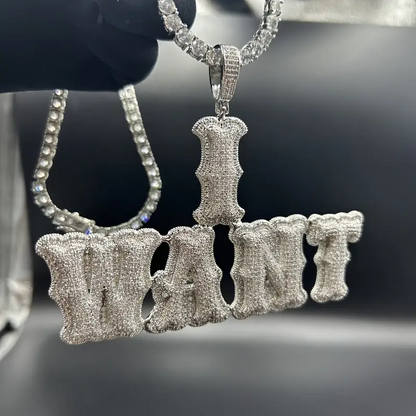 Custom Letter Pendant – Personalized Hip-Hop Necklace with LuxGlow™ Stones
