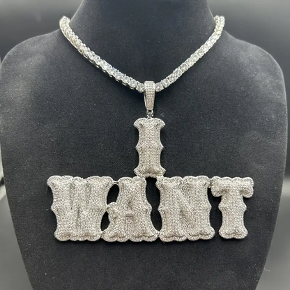 Custom Letter Pendant – Personalized Hip-Hop Necklace with LuxGlow™ Stones