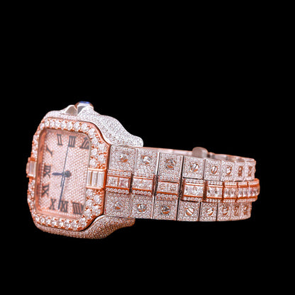 35mm Iced Out Watch –  VVS Moissanite Square Dial, Passes Tester