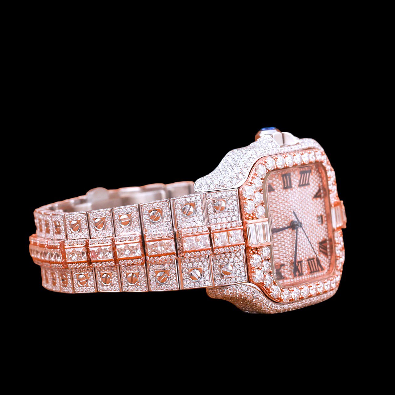 35mm Iced Out Watch –  VVS Moissanite Square Dial, Passes Tester