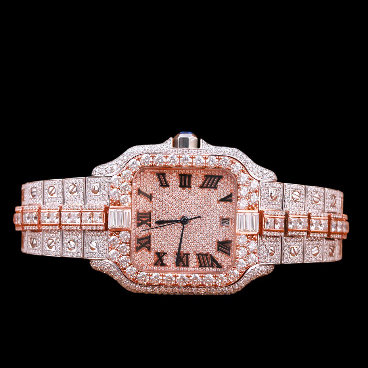 35mm Iced Out Watch –  VVS Moissanite Square Dial, Passes Tester