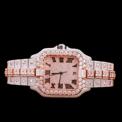 35mm Iced Out Watch –  VVS Moissanite Square Dial, Passes Tester