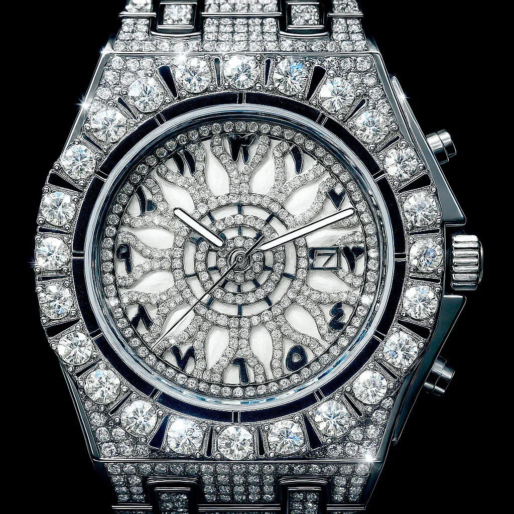 Iced Out Watch – 35mm Hip-Hop Shiny Wrist Watch + FREE GIFT