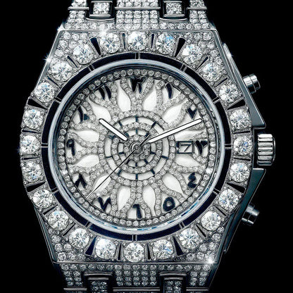 Iced Out Watch – 35mm Hip-Hop Shiny Wrist Watch + FREE GIFT