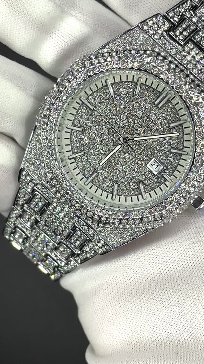 32mm Iced-Out Watches – LUXGlow Stone. Hip-Hop Wrist Watch